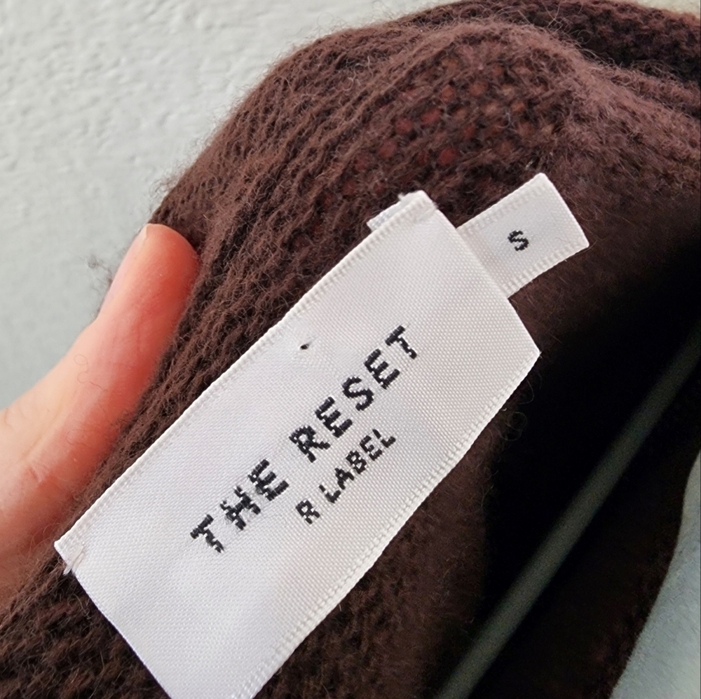 The Reset Chocolate Wine Flawless Funnel Wool Cashmere Blend Sweater S - Picture 5 of 7